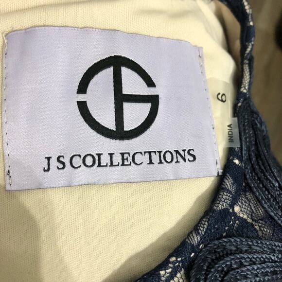 JS Collections Soutache Lace Navy Cocktail Dress 6 NWOT - Picture 6 of 11